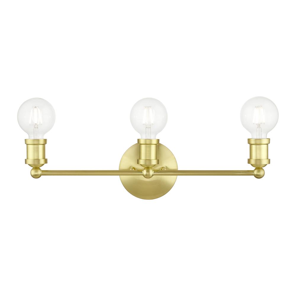 3 Light Satin Brass ADA Vanity Sconce