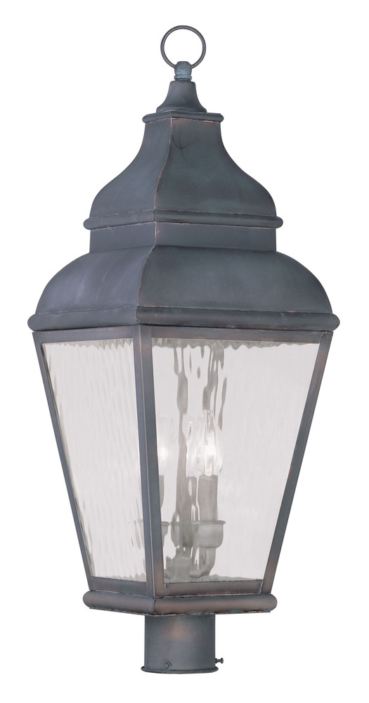 3 Light Charcoal Outdoor Post Lantern