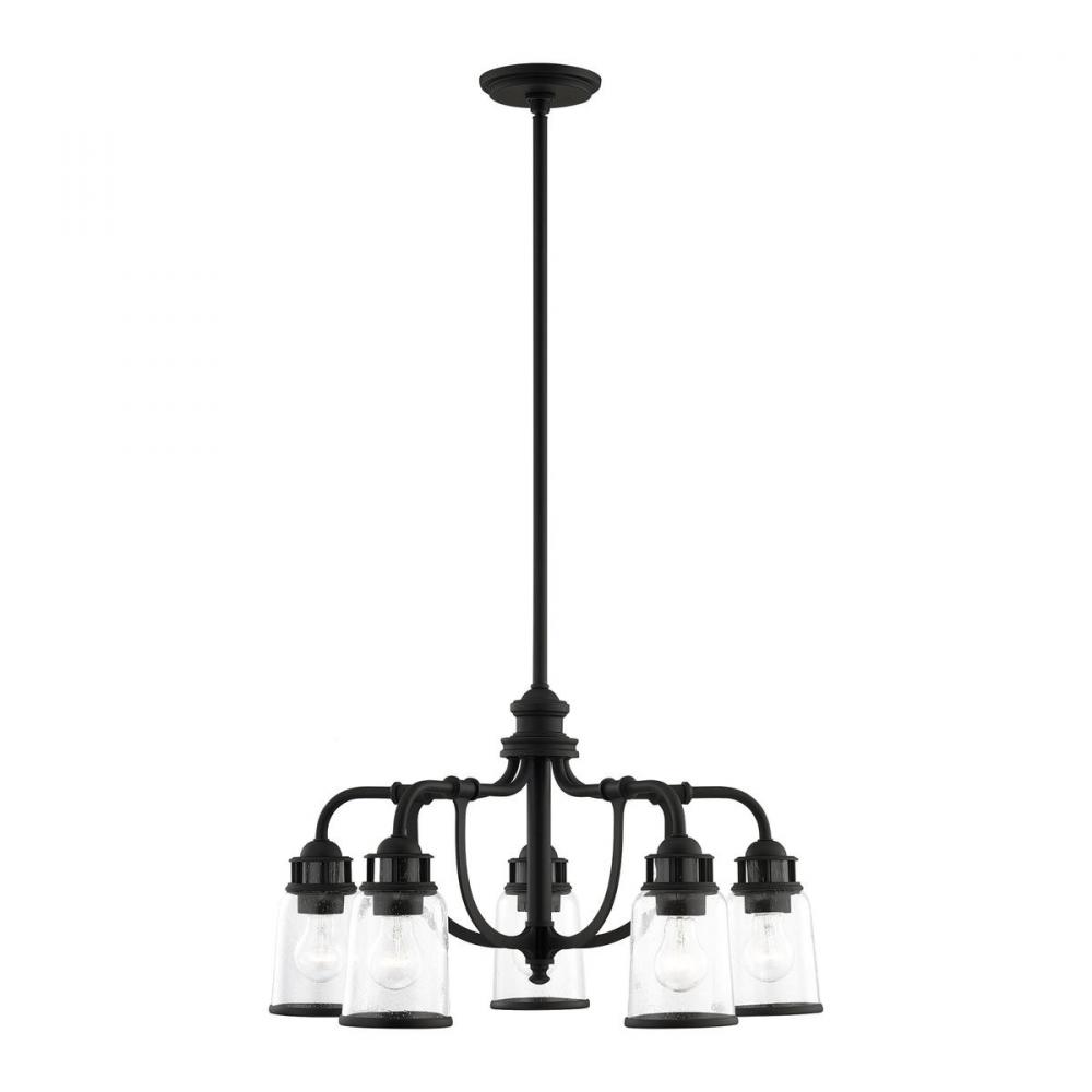 5 Lt Black Chandelier