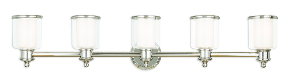 5 Light Polished Nickel Bath Light