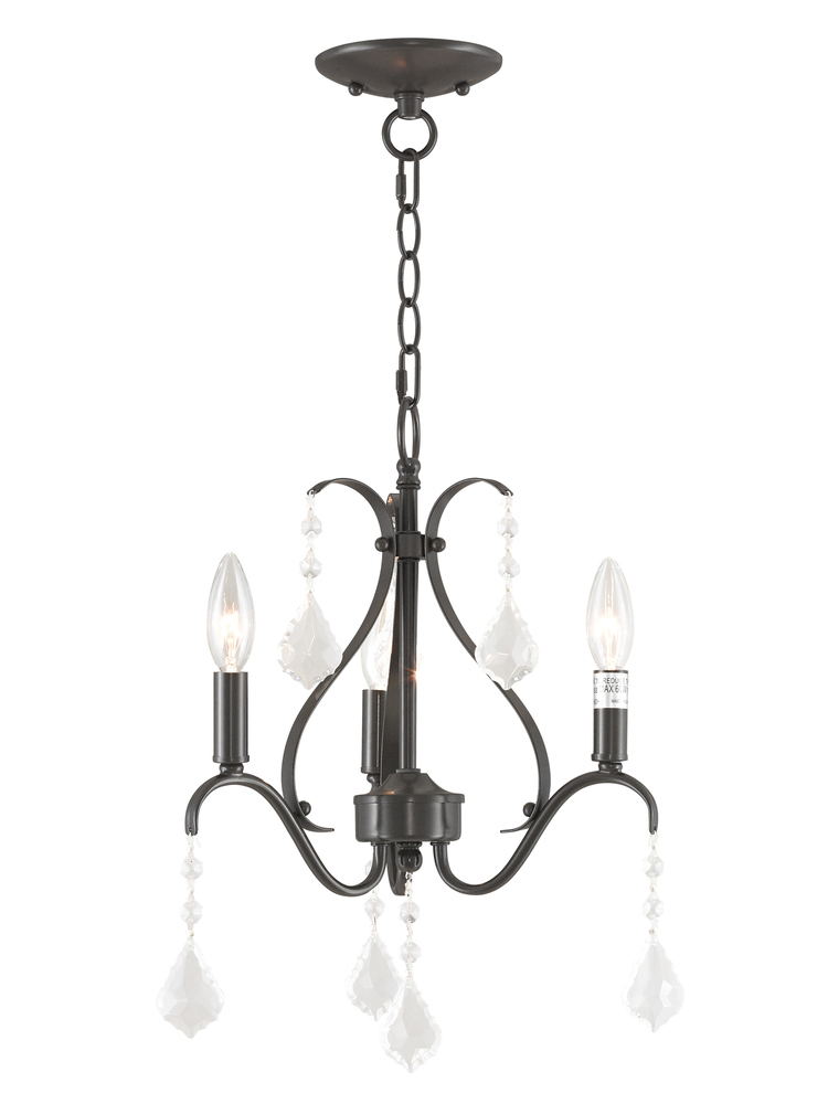 3 Light English Bronze Mini Chandelier