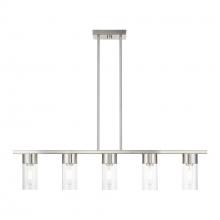 Livex Lighting 48765-91 - 5 Light Brushed Nickel Linear Chandelier