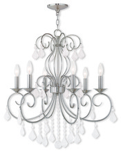 Livex Lighting 50766-91 - 6 Light Brushed Nickel Chandelier