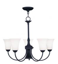  6465-04 - 5 Light + 1 Light Black Chandelier