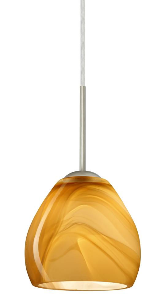 Besa Bolla Pendant Satin Nickel Honey 1x40W G9