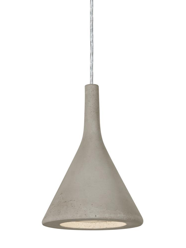 Besa Gala Pendant, Tan, Satin Nickel Finish, 1x9W LED