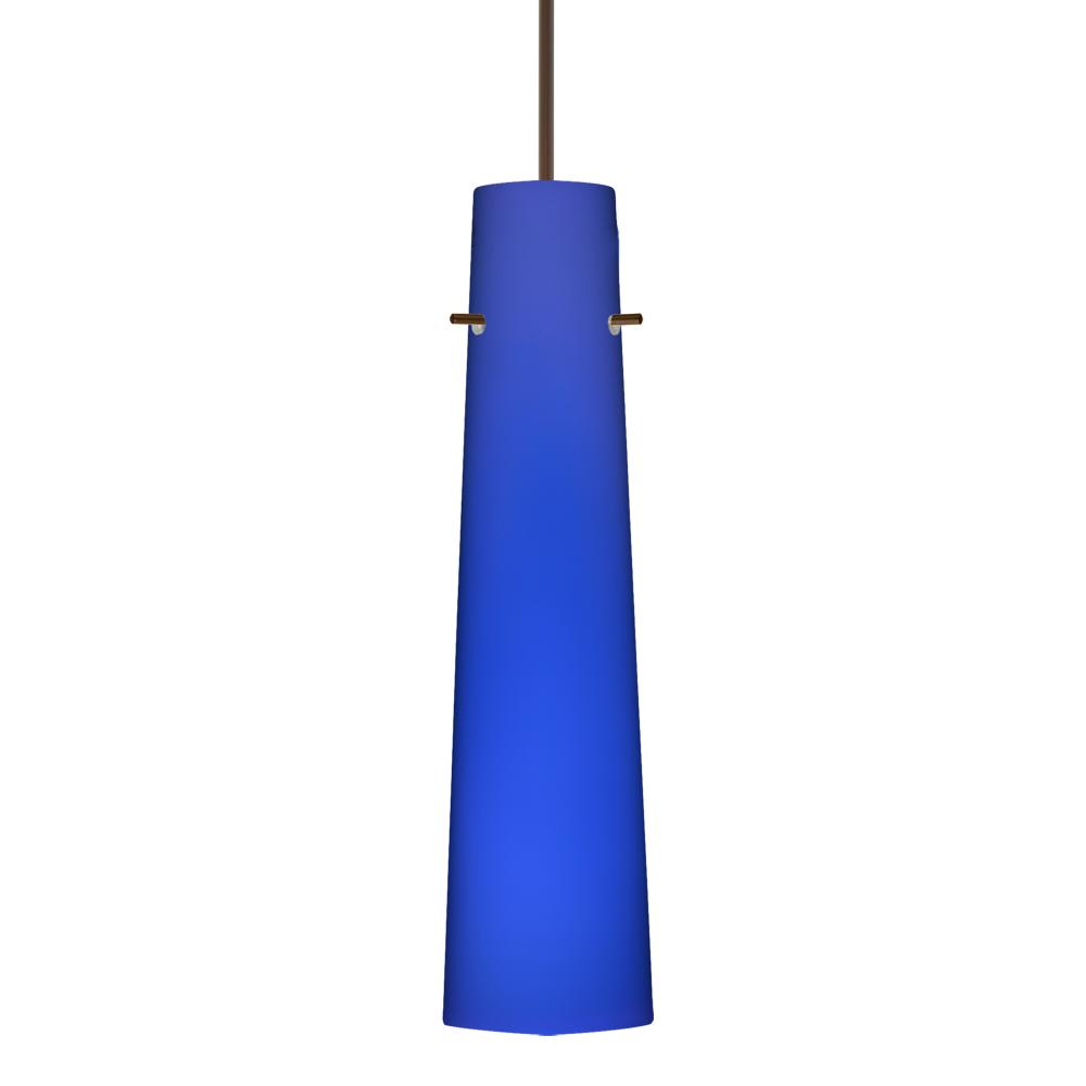 Besa Camino Pendant Bronze Cobalt Blue Matte 1x50W Halogen, 277V, 0-10V Dimming