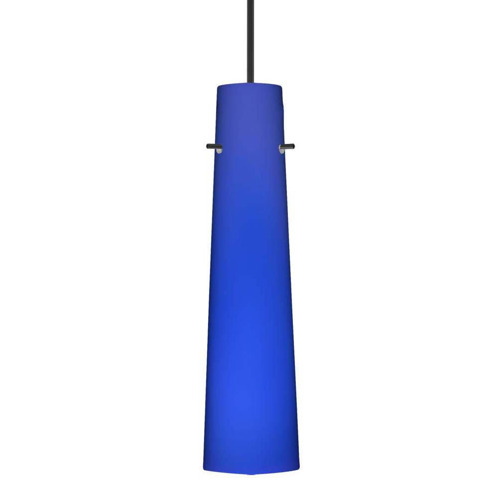 Besa Camino Pendant Black Cobalt Blue Matte 1x50W Halogen, 15Ft. Cord