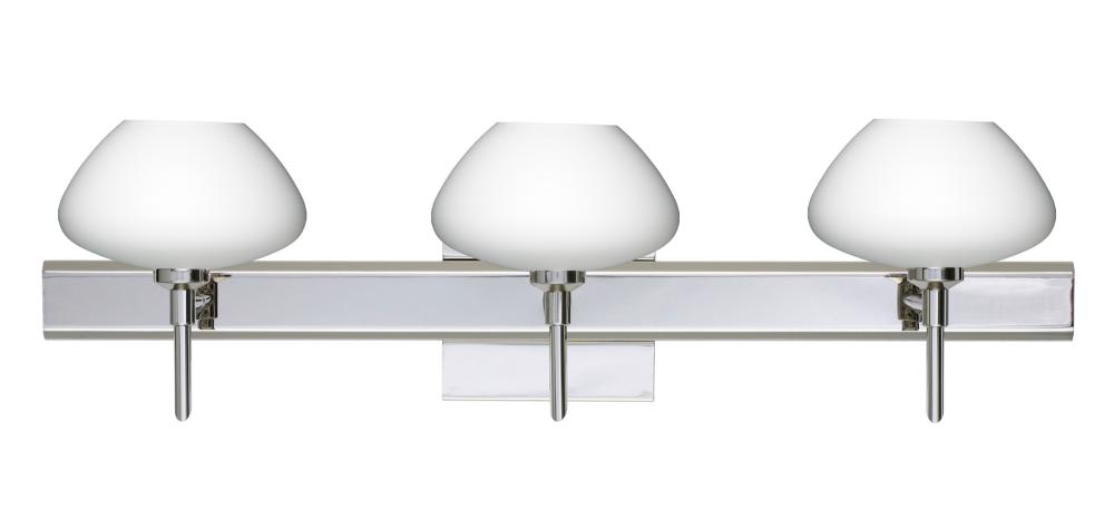 Besa Wall With SQ Canopy Peri Chrome Opal Matte 3x5W LED