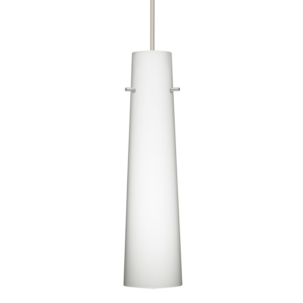 Besa Camino Pendant Satin Nickel Opal Matte 1x50W Halogen, 15Ft. Cord