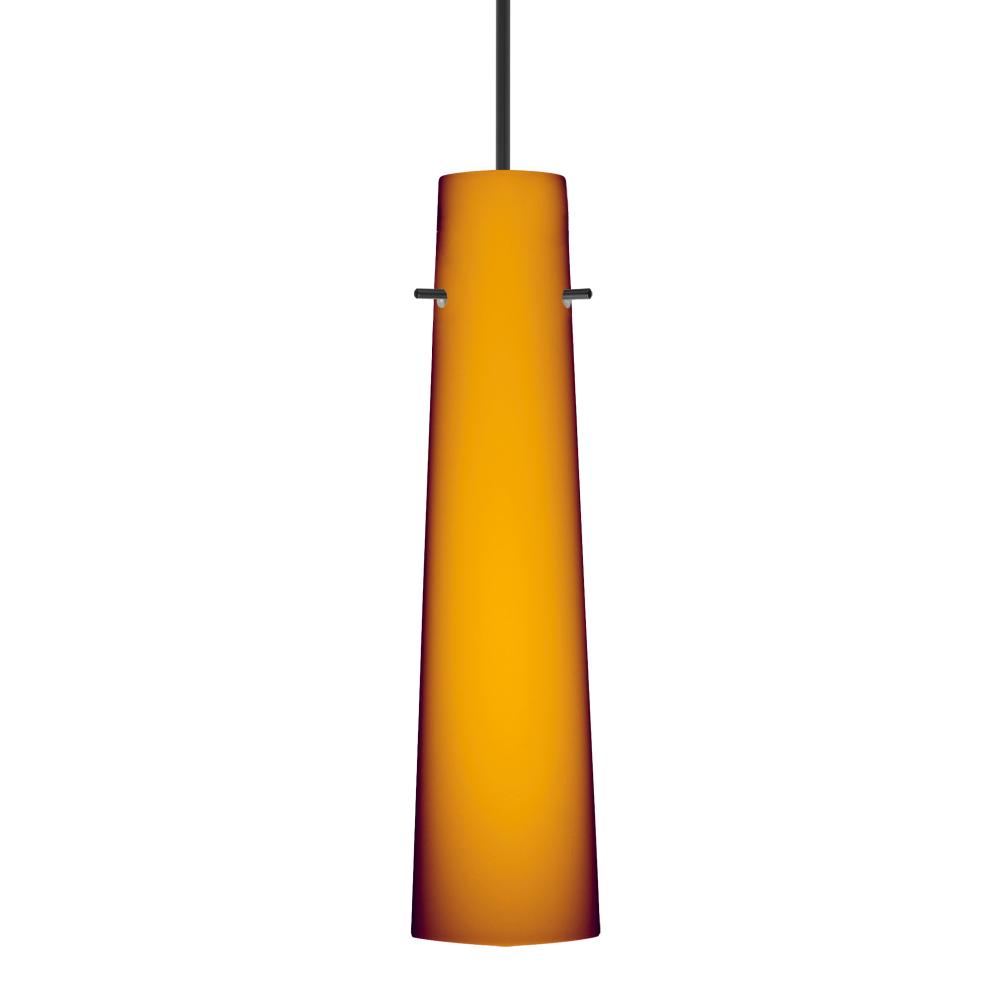 Besa Camino Pendant for Multiport Canopy Black Amber Matte 1x50W Halogen, 0-10V Dimming