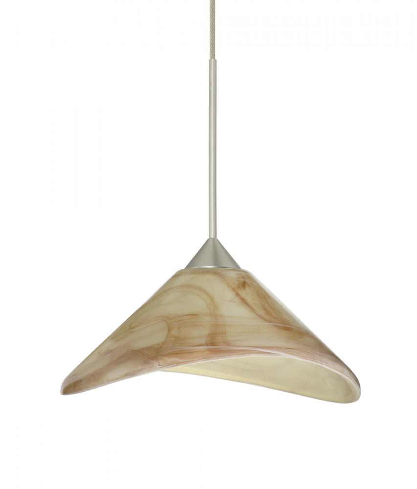 Besa Pendant Hoppi Satin Nickel Mocha 1x3W LED, 15Ft. Cord