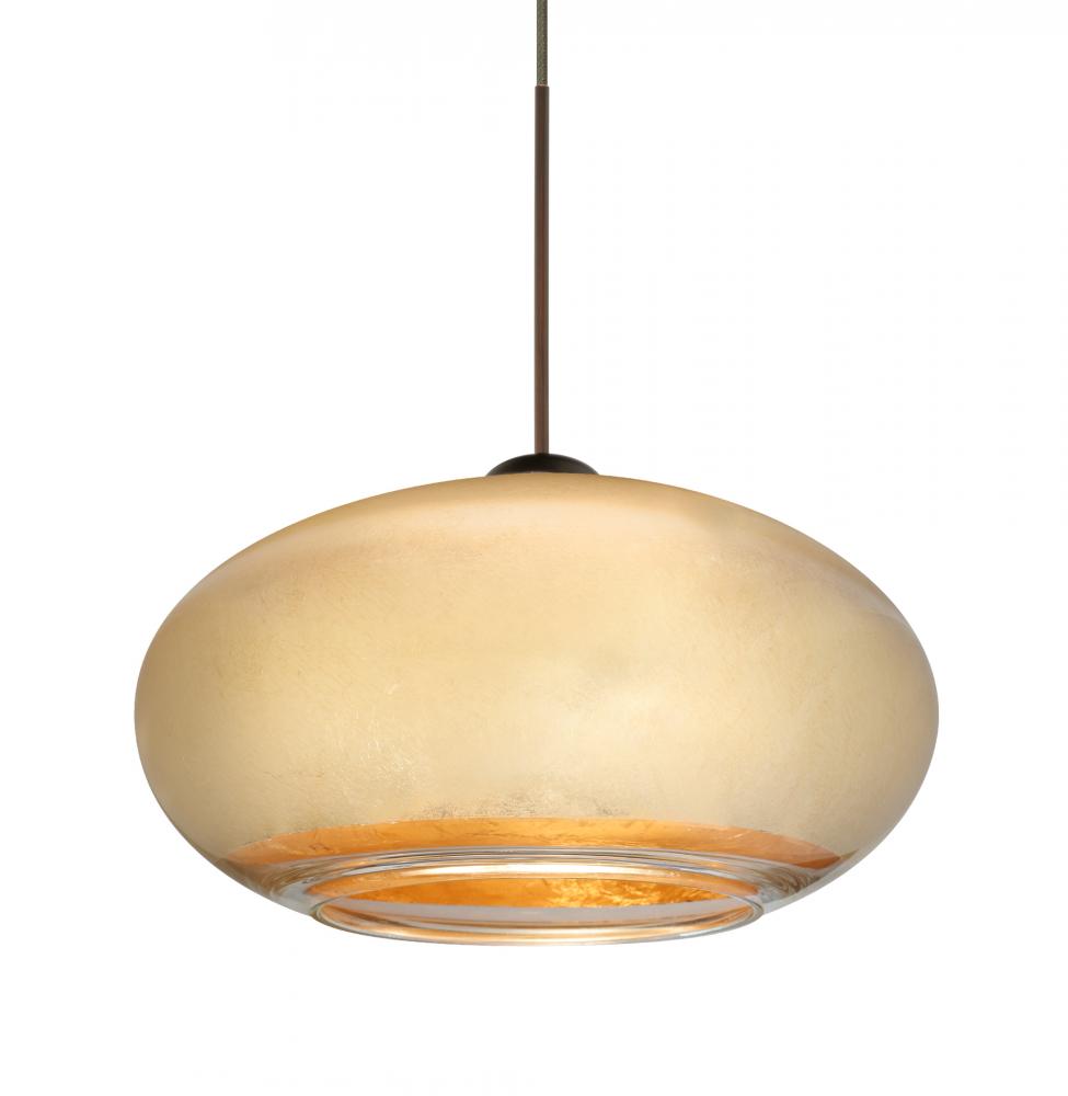 Besa Pendant Brio 7 Bronze Gold Foil 1x35W Halogen, 15Ft. Cord