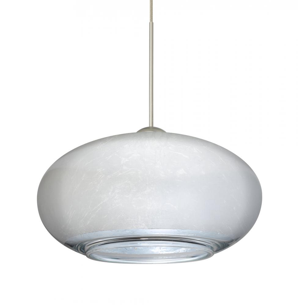 Besa Pendant Brio 7 Satin Nickel Silver Foil 1x5W LED, 15Ft. Cord