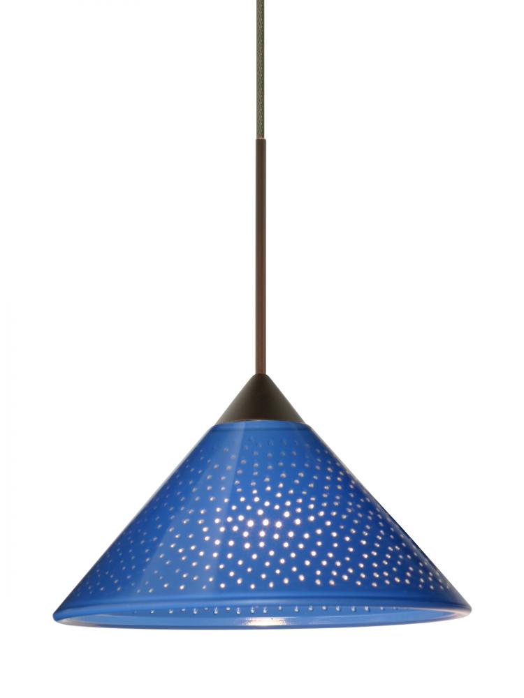 Besa Pendant Kona Bronze Blue Starpoint 1x50W Halogen, 15Ft. Cord