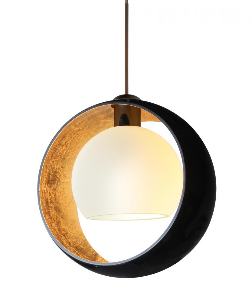 Besa Pendant Pogo Bronze Black/Inner Gold 1x35W Halogen, 15Ft. Cord