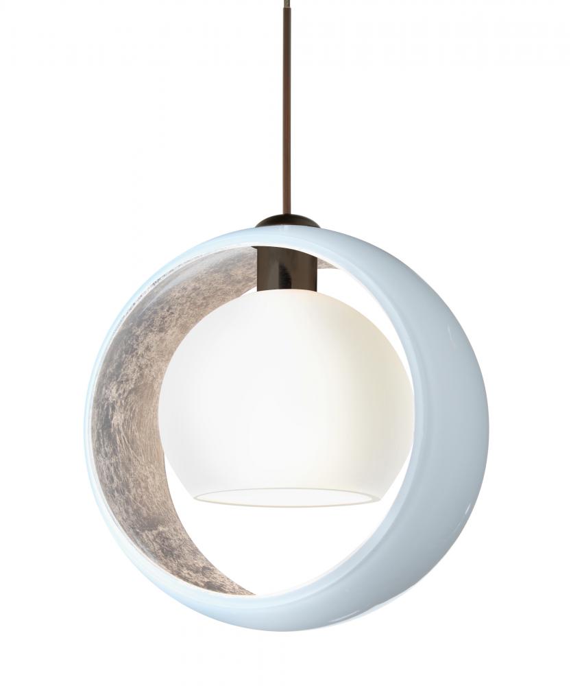 Besa Pendant Pogo Bronze White/Inner Silver 1x35W Halogen, 15Ft. Cord