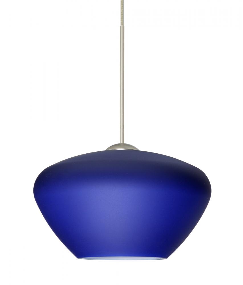 Besa Pendant Peri Satin Nickel Blue Matte 1x50W Halogen, 15Ft. Cord