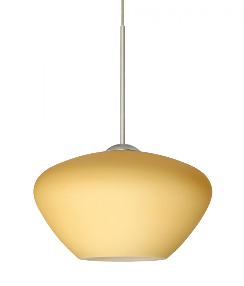 Besa Pendant Peri Satin Nickel Vanilla Matte 1x5W LED, 15Ft. Cord