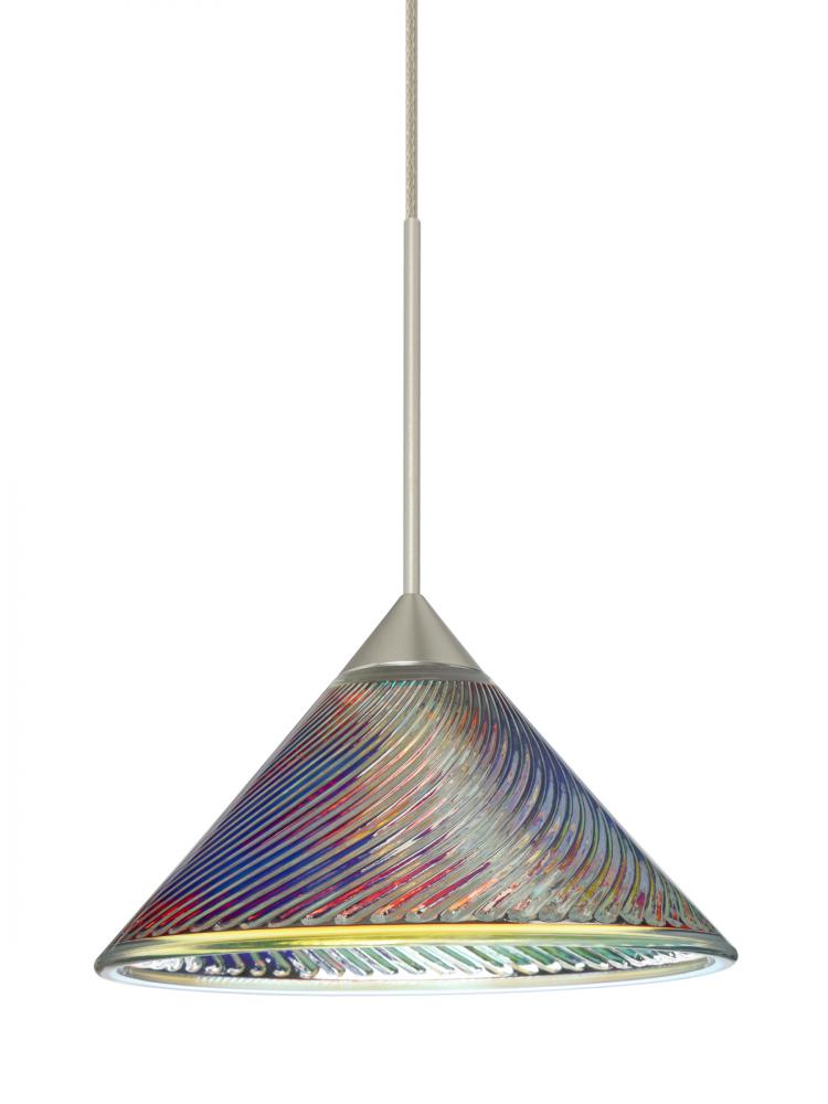 Besa Pendant Swirl Satin Nickel Dicro Swirl 1x5W LED