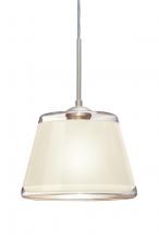 Besa Lighting 1JC-PIC9WH-SN - Besa Pendant Pica 9 Satin Nickel White Sand 1x75W Medium Base