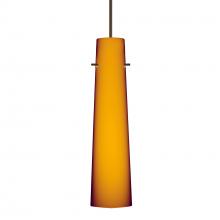 Besa Lighting 1XT-567480-BR-277-DIM010 - Besa Camino Pendant Bronze Amber Matte 1x50W Halogen, 277V, 0-10V Dimming