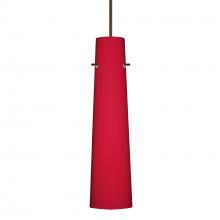 Besa Lighting 1XT-5674RM-BR-DIM010 - Besa Camino Pendant Bronze Ruby Matte 1x50W Halogen, 0-10V Dimming