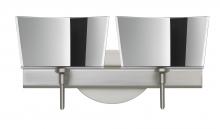 Besa Lighting 2SW-6773MR-LED-SN - Besa Groove Wall 2SW Mirror-Frost Satin Nickel 2x5W LED