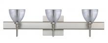 Besa Lighting 3SW-1758SF-SN-SQ - Besa Divi Wall With SQ Canopy 3SW Silver Foil Satin Nickel 3x40W G9