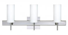 Besa Lighting 3SW-440307-CR-SQ - Besa Wall With SQ Canopy Copa 3 Chrome Opal Matte 3x40W G9