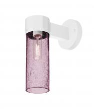 Besa Lighting JUNI10PL-WALL-WH - Besa, Juni 10 Outdoor Sconce, Plum Bubble, White Finish, 1x60W Medium Base