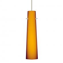 Besa Lighting RXP-567480-LED-SN-L - Besa Camino Pendant Satin Nickel Amber Matte 1x50W Halogen, 15Ft. Cord