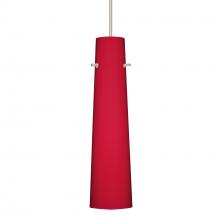 Besa Lighting X-5674RM-SN-L - Besa Camino Pendant for Multiport Canopy Satin Nickel Ruby Matte 1x50W Halogen, 15Ft. Cord