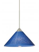 Besa Lighting XP-282484-LED-SN-L - Besa Pendant Kona Satin Nickel Blue Starpoint 1x5W LED, 15Ft. Cord