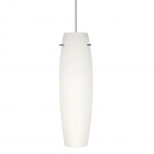 Besa Lighting XP-412107-LED-SN-L - Besa Tu Tu Pendant, Opal Matte, Satin Nickel, 1x5W LED, 15Ft Cord