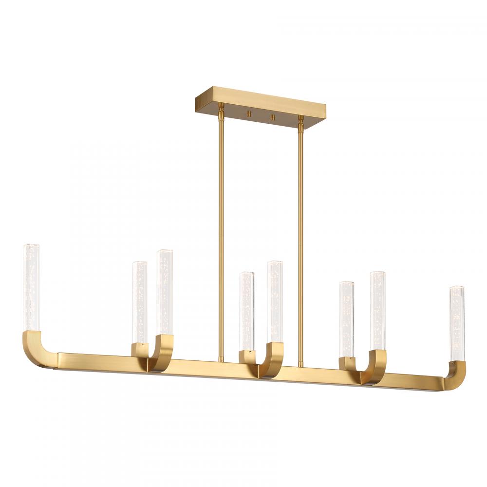 Del Mar 8-Light LED Linear Chandelier in Warm Brass by Breegan Jane