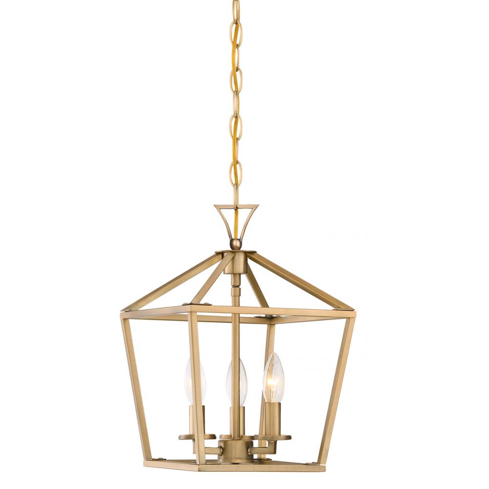 Townsend 3-Light Pendant in Warm Brass