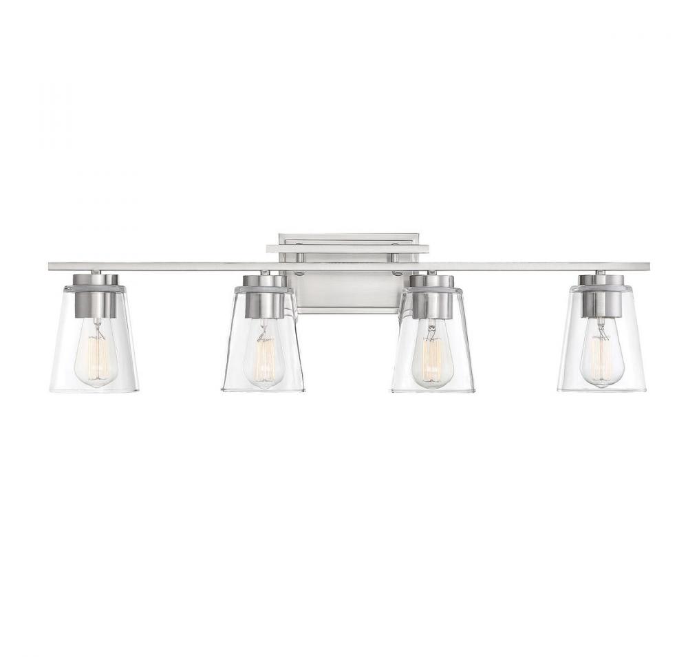 Calhoun 4-Light Bathroom Vanity Light in Satin Nickel