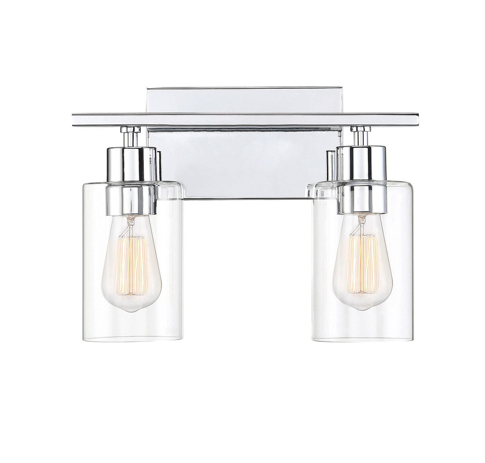 Lambert 2-Light Bathroom Vanity Light in Polished Chrome