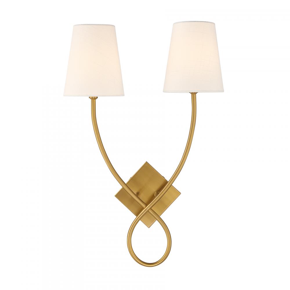 Barclay 2-Light Wall Sconce in Warm Brass