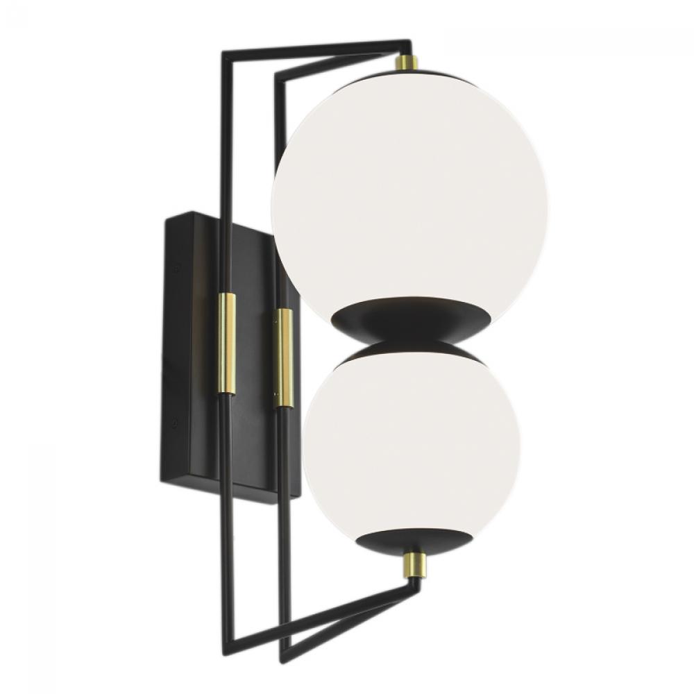 Cosmos Outdoor Wall Light - Matte Black Satin Brass