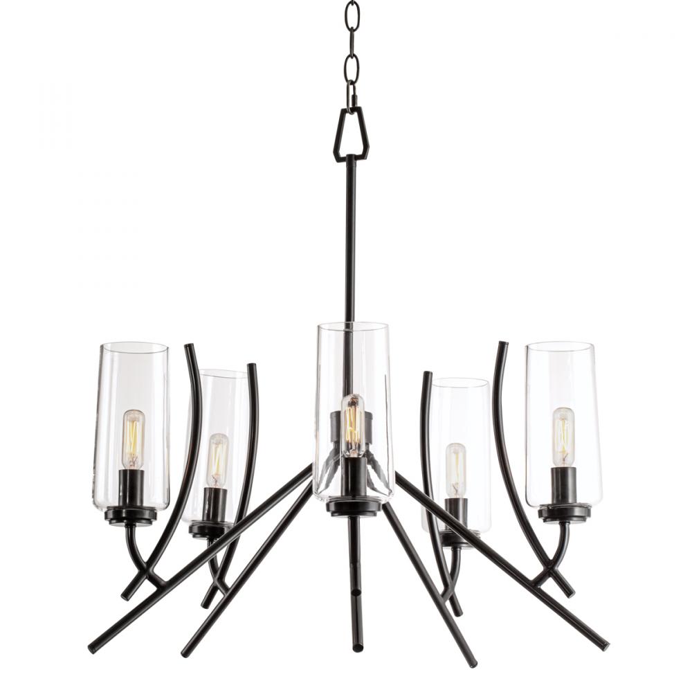 Tulip Chandelier - Acid Dipped Black