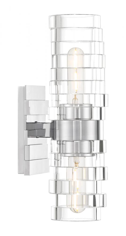 Murano 2-Light Vanity Sconce - Chrome