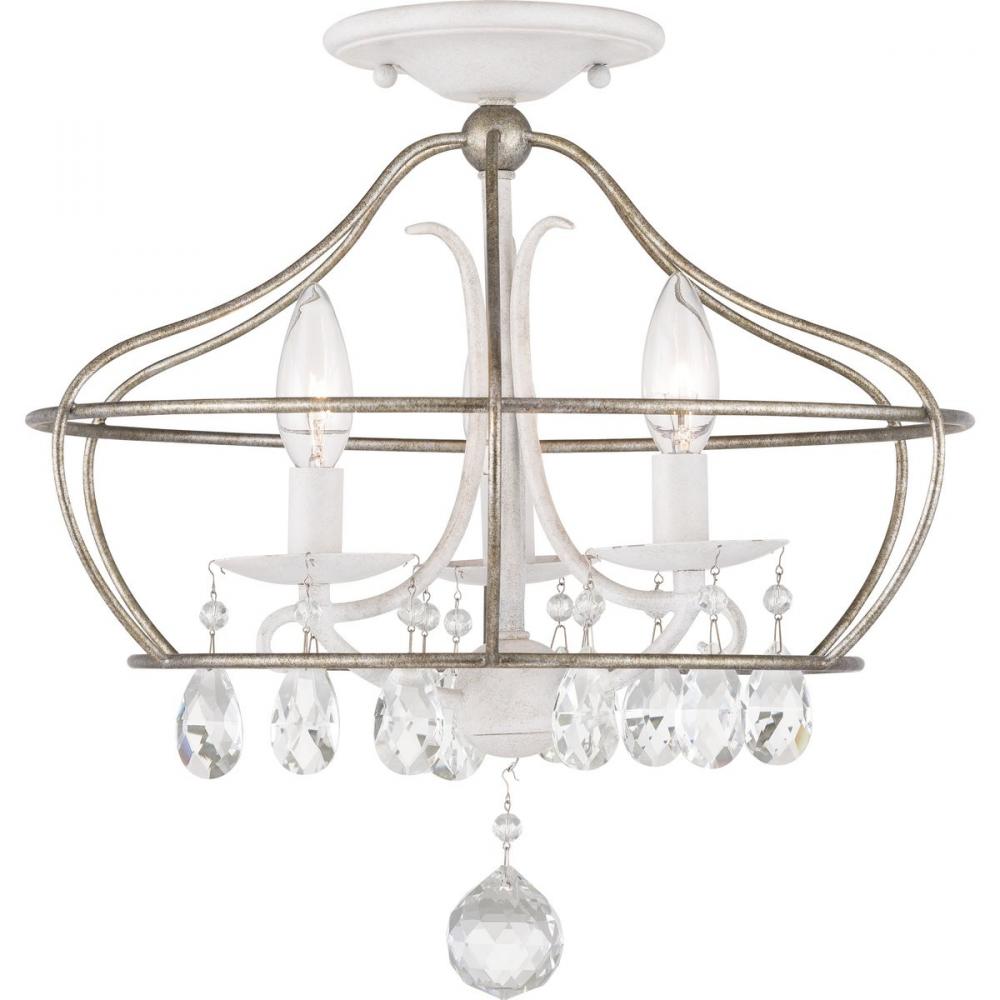 Fleurette Collection Three-Light Semi-Flush Convertible