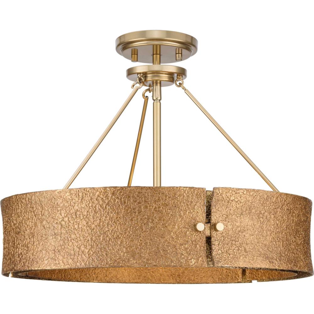 Lusail Collection Four-Light Soft Gold Luxe Industrial Pendant