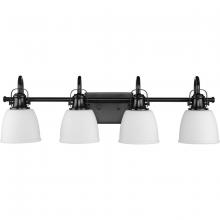 Progress P300429-31M - Preston Collection Four-Light Coastal Matte Black Bath and Vanity Light