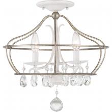 Progress P350115-151 - Fleurette Collection Three-Light Semi-Flush Convertible