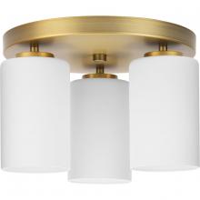 Progress P350238-163 - Cofield Collection 12 in. Three-Light Vintage Brass Transitional Flush Mount