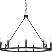 Progress P400314-31M - Gilliam Collection Nine-Light Matte Black New Traditional Chandelier