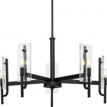 Progress P400363-31M - Rivera Collection 5-Light Matte Black Luxe Industrial Chandelier